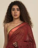 Striped Saree with Ruffles - Image 2