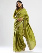 Women Embroidered Saree with Contrast Border - Image 4